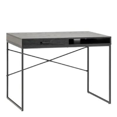Seaford 1 Drawer Desk in Ash Black