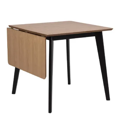 Roxby Extending Dining Table 80120cm in Oak And Black