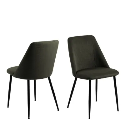 Ines Dining Chair in Olive Green Set of 4