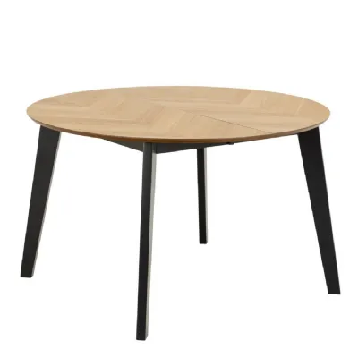 Georgetown Round Dining Table in Oak and Black