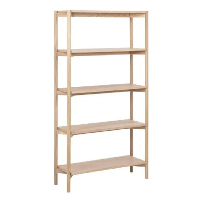 Braidwood Bookcase with 4 Shelves in White Oak Veneer
