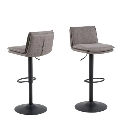 Flynn Swivel Bar Stool with Height Adjustable Function in Light GreyBrown