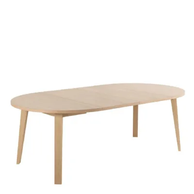 ALine Round Extendable Dining Table in White Oak 120 220 x 120 x 75cm