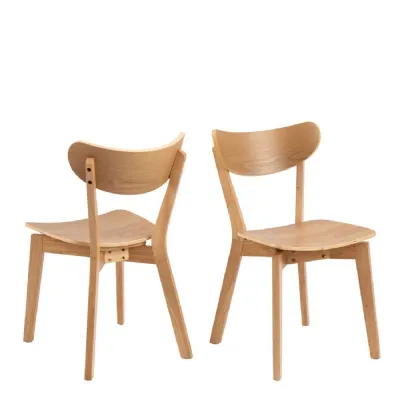 Roxby Dining Chairs in Oak Set of 2