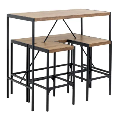 Bahamas Bar Table Set and Black and Oak