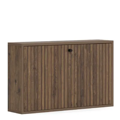 Albany Shoe Cabinet in Smoked Oak with Lamella Front