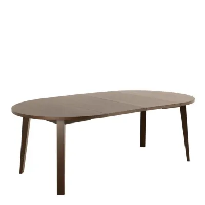 ALine Round Extendable Dining Table in Smoked Oak 120 220 x 120 x 75cm