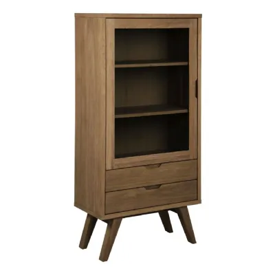 ALine Display Cabinet with 2 Drawers and 2 Shelves in Smoked Oak
