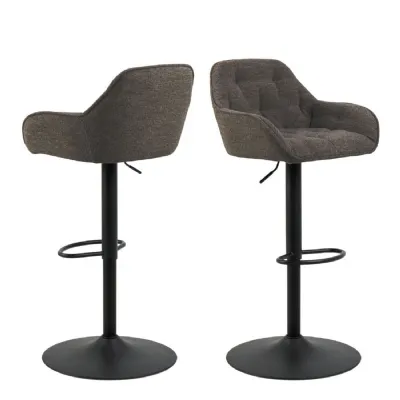 Brooke Swivel Bar Stool with Height Adjustable Function in Taupe Set of 2