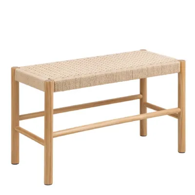 Alvin Weaved Bench in Off White