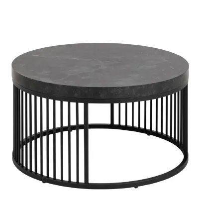 Strington Round Coffee Table in Matt Black