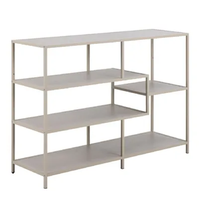 Seaford Bookcase with 4 Shelves in Grey