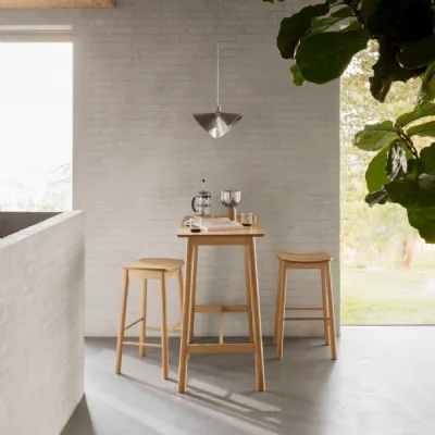 Barlow Bar Table in Matt Oak Includes 2 Barlow Bar Stool Without Back in Matt Oak