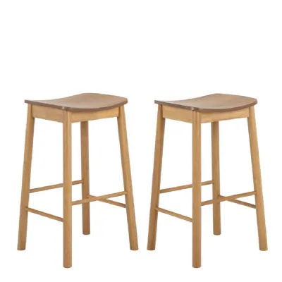 Barlow Bar Stool Without Back in Matt Oak Set of 2