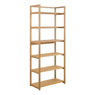 Ludza Rectangular Bookcase With 6 Shelves in Oak