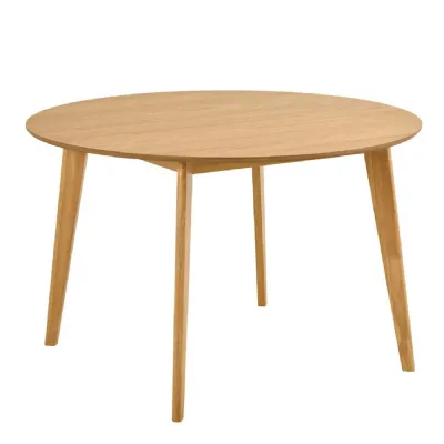 Roxby Round Dining Table in Matt Oak 120x76cm