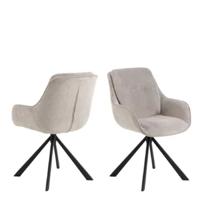 Carrie Swivel Dining Chair in Sand Set of 2