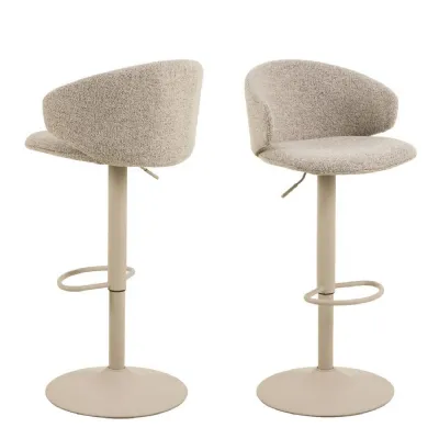 Ella Swivel Beige Bar Stool Set of 2