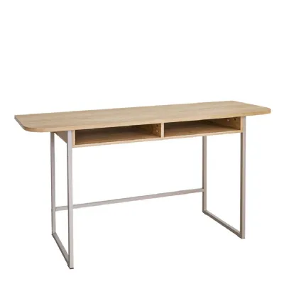 Darlington Console Table With 2 Open Shelves and Oak Top