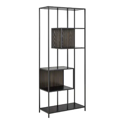 Seaford Bookcase with 5 Shelves in Black