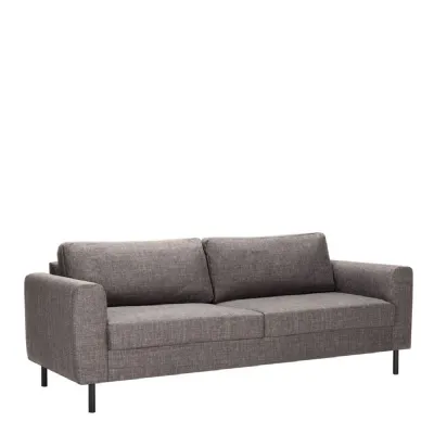Omaha 3 Seater Sofa in Basel Light Grey Fabric