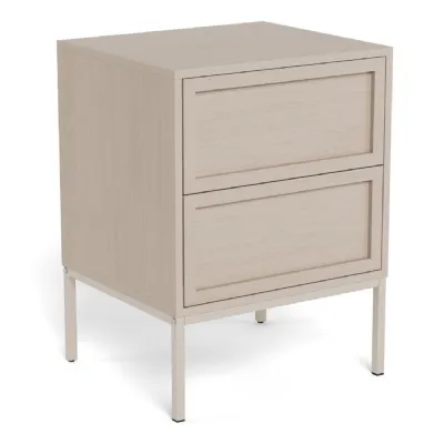 Palmdale Bedside Table with 2 Drawers in Grey
