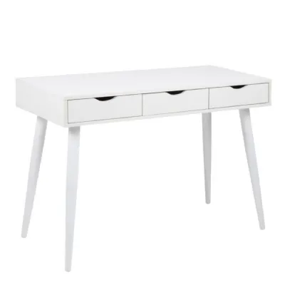 Neptun 3 Drawer Office Desk in White