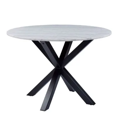 Heaven Round Dining Table with White Polished Marble Top