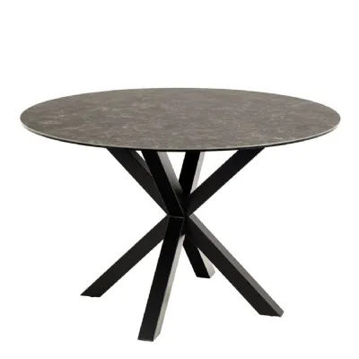 Heaven Round Dining Table with Ceramic Black Top 119cm