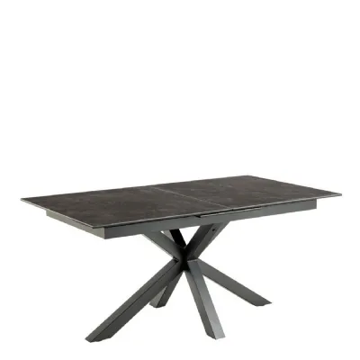 Heaven Extendable Dining Table with Ceramic Black Top 168cm