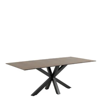 Heaven Dining Table with Ceramic Rusty Brown Top
