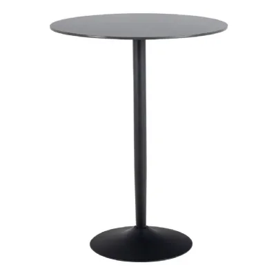 Malta Ceramic Round Bar Table in Matt Black