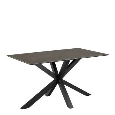 Heaven Dining Table with Ceramic Black Top 135x75.5cm
