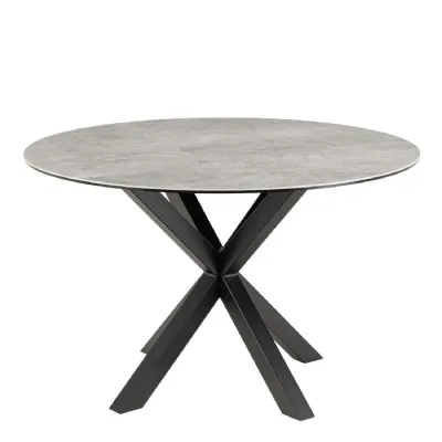 Heaven Round Dining Table with Ceramic Grey Top 119cm