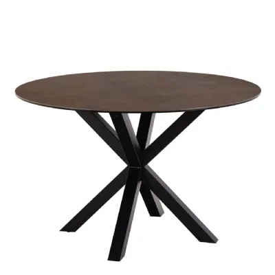 Heaven Round Dining Table with Ceramic Rusty Brown Top 119cm