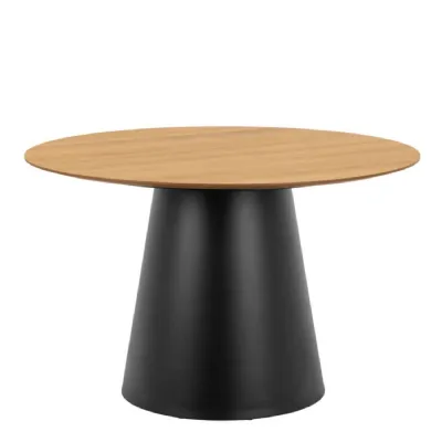 Soli Round Dining Table in Oak Black 120x75cm