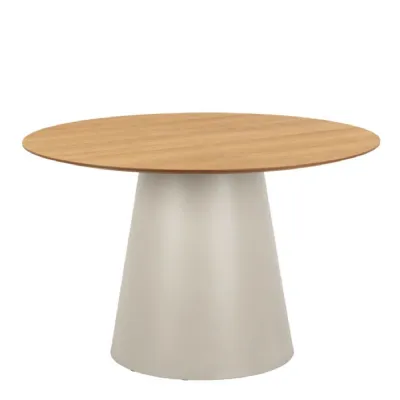 Soli Round Dining Table in Oak Grey 120x75cm