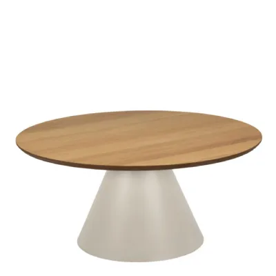 Soli Round Coffee Table in Oak Grey 85x40cm