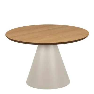Soli Low Round Coffee Table in Oak Grey 65x43cm