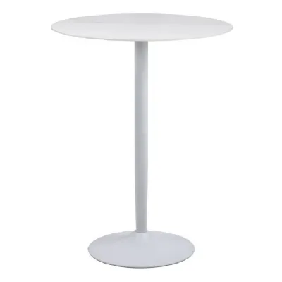 Malta Round Bar Table in Ceramic White