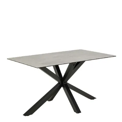 Heaven Dining Table with Ceramic Grey Top 135x75.5cm