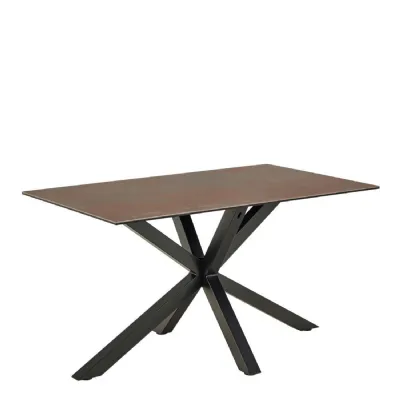 Heaven Dining Table with Ceramic Rusty Brown Top 135x75.5cm