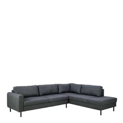 Omaha Right Hand Facing Corner Sofa in Dark Grey Fabric