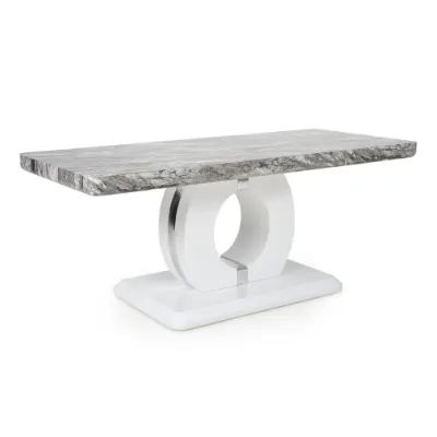Grey and White Marble Effect Geometric Coffee Table