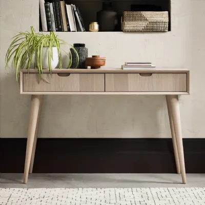 Scandi Oak 2 Drawer Console Hall Table