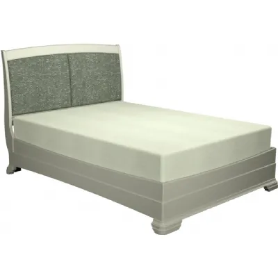 Blue Grey 5ft King Size 150cm Bed Pearl Velvet Headboard