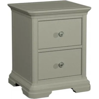 Blue Grey Wood 2 Drawer Bedside Table