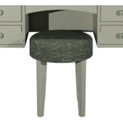 Blue Grey Wooden Dressing Table Stool Pearl Velvet Seat