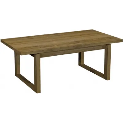 Rustic Oak Rectangular Coffee Table Oiled Finish