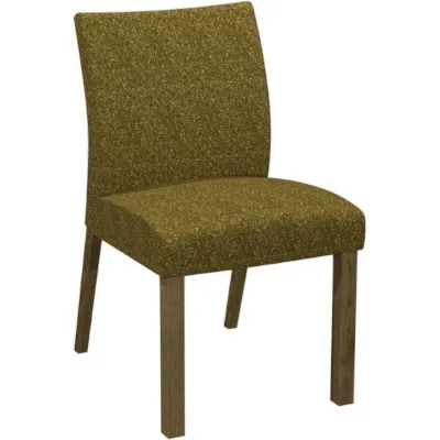 Mustard Fabric Upholstered Dining Chair Rustic Oak Legs